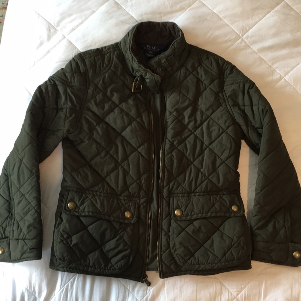 Polo Ralph Lauren Army-green Quilted Girls Coat